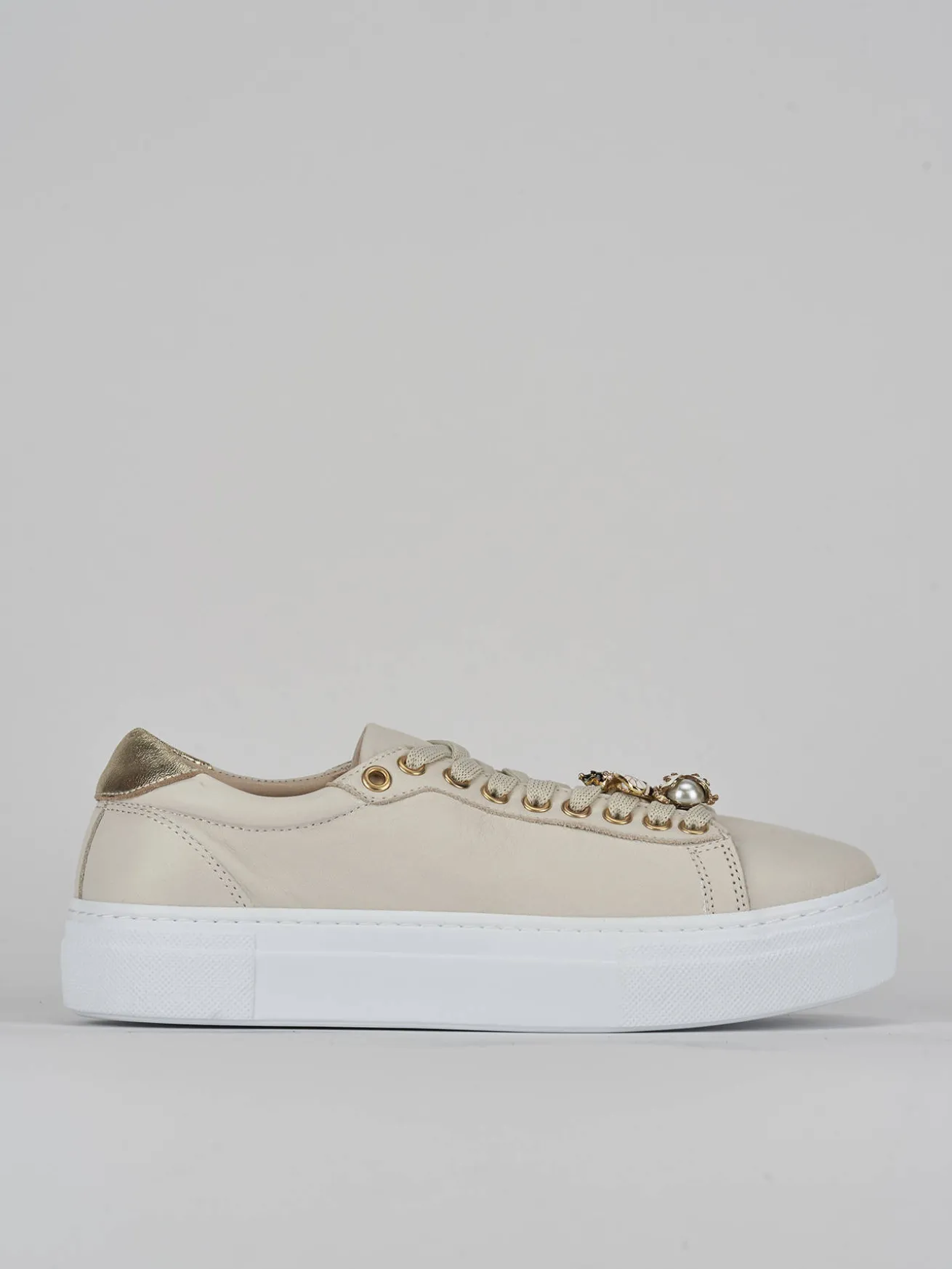 Sneakers pelle beige