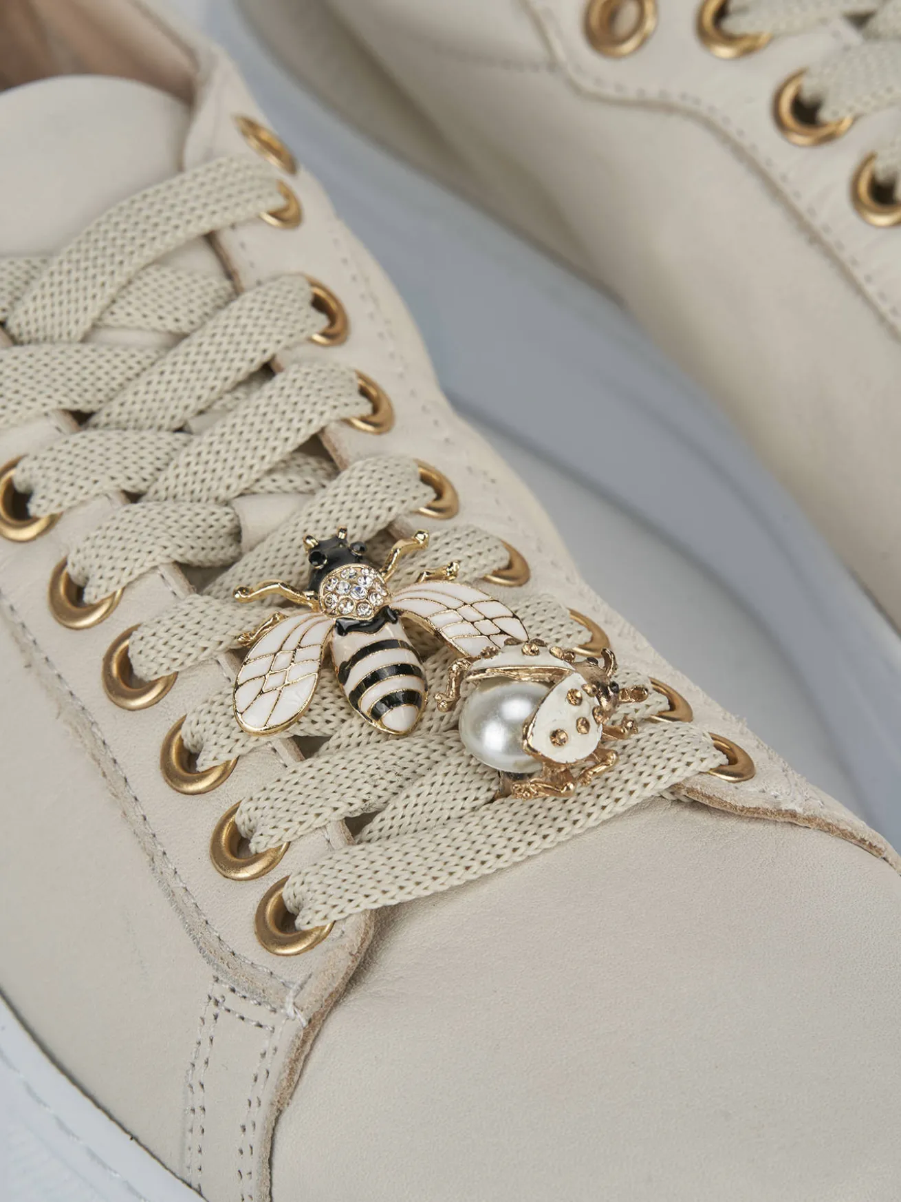 Sneakers pelle beige