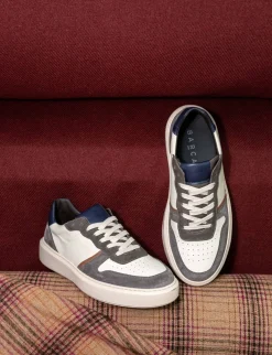 Sneakers pelle grigio