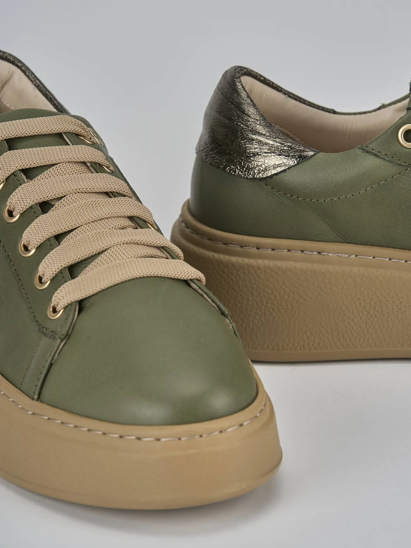 Sneakers pelle verde