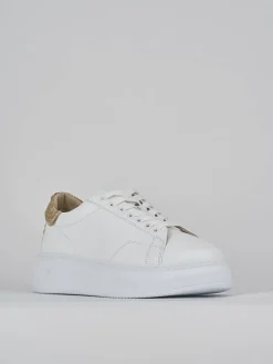 Sneakers tacco 1cm pelle bianco