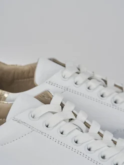 Sneakers tacco 1cm pelle bianco