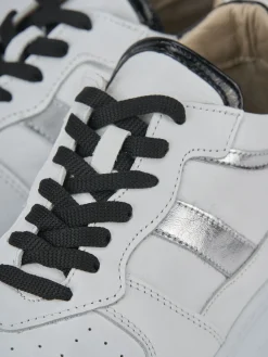 Sneakers tacco 1cm pelle bianco