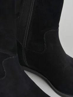 Stivale elasticizzato tacco 2 cm nero camoscio