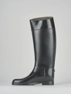 Stivale tacco 2 cm nero gomma