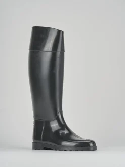 Stivale tacco 2 cm nero gomma