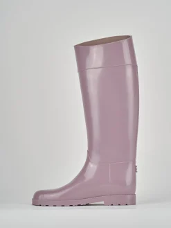 Stivale tacco 2 cm rosa gomma