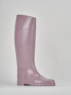 Stivale tacco 2 cm rosa gomma