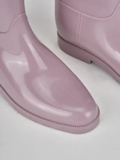 Stivale tacco 2 cm rosa gomma