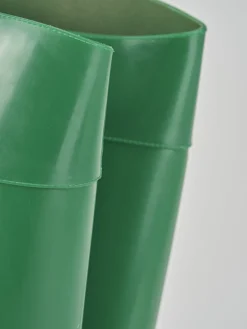 Stivale tacco 2 cm verde gomma