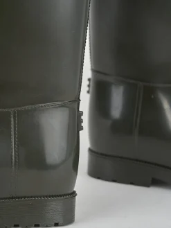 Stivale tacco 2 cm verde gomma