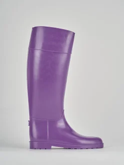 Stivale tacco 2 cm viola gomma