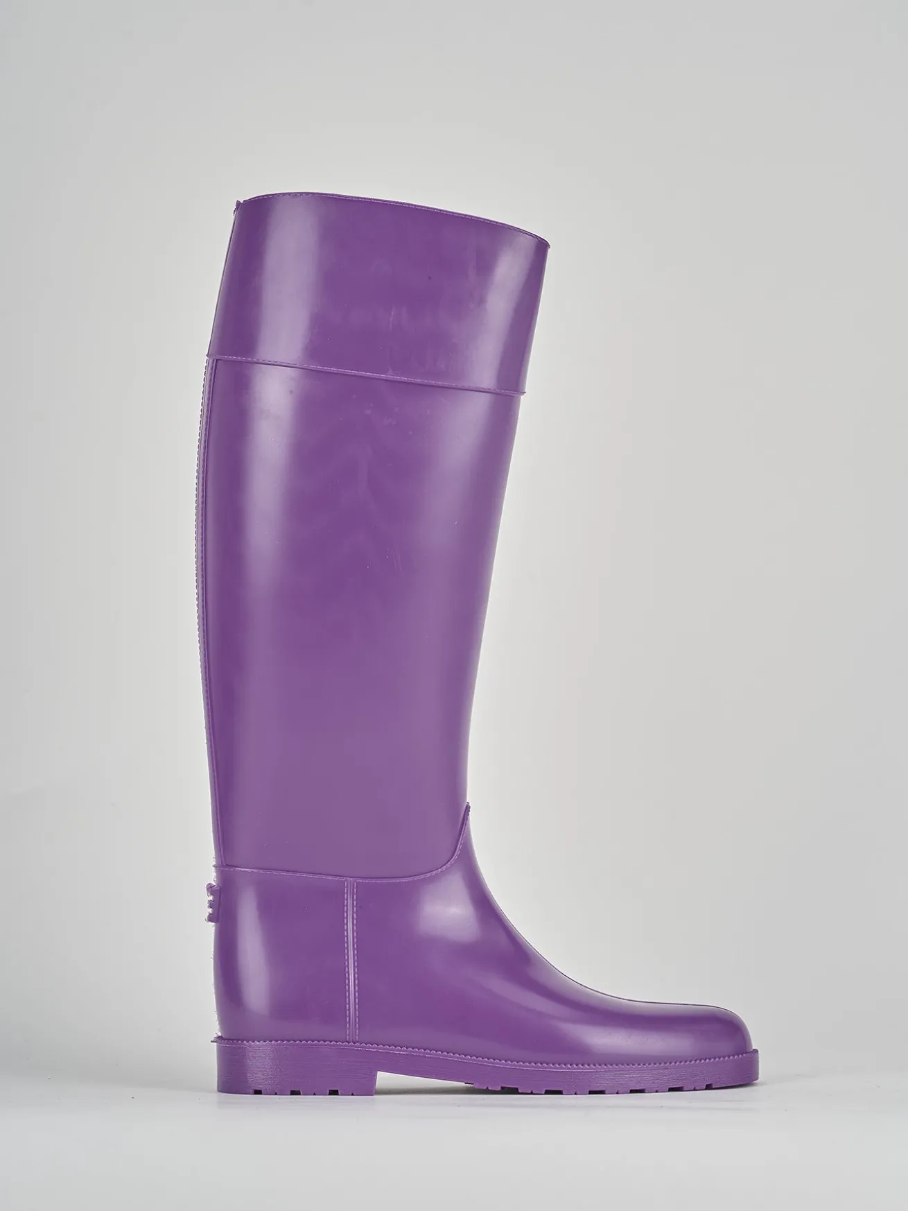 Stivale tacco 2 cm viola gomma