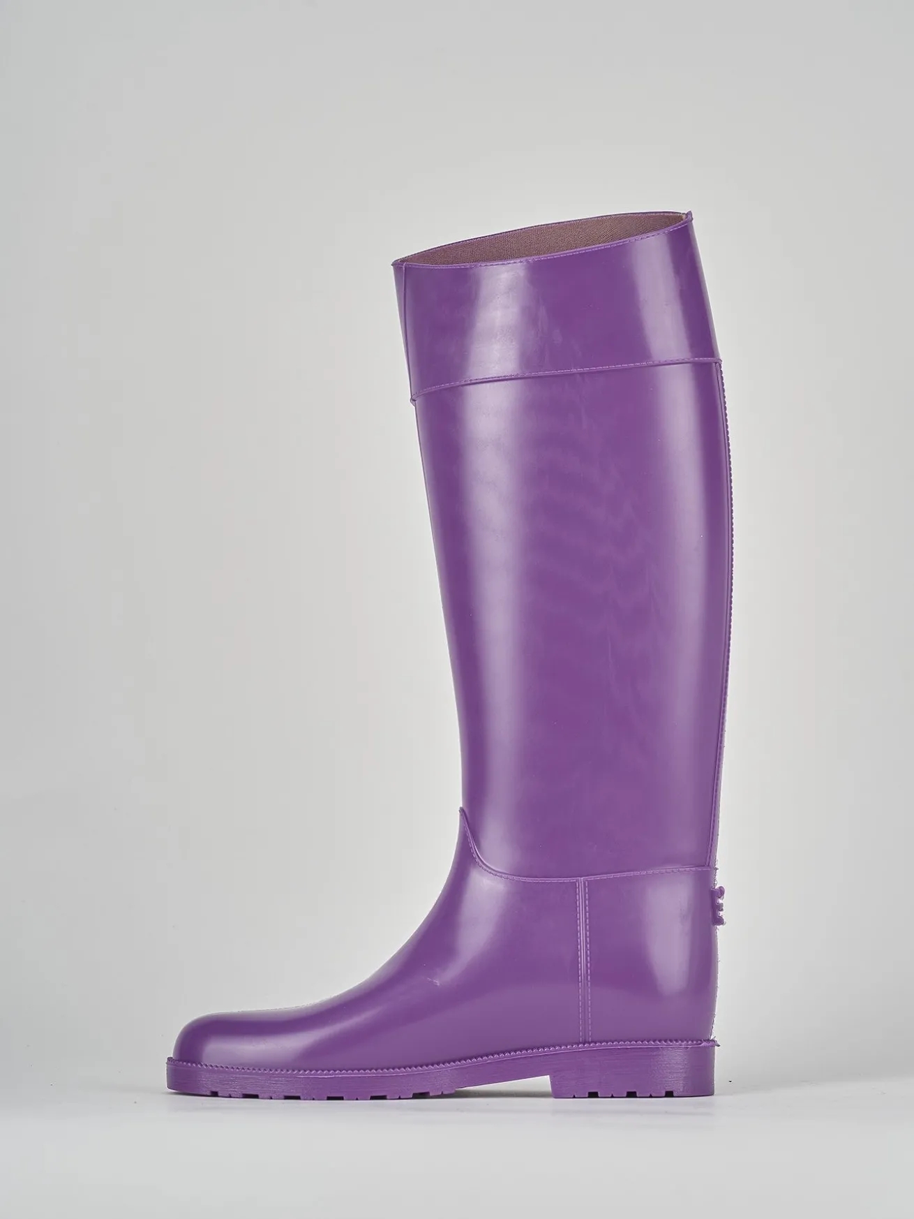 Stivale tacco 2 cm viola gomma