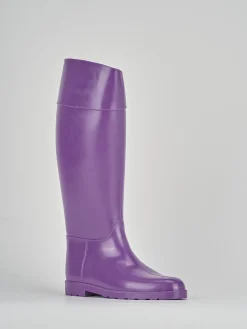 Stivale tacco 2 cm viola gomma