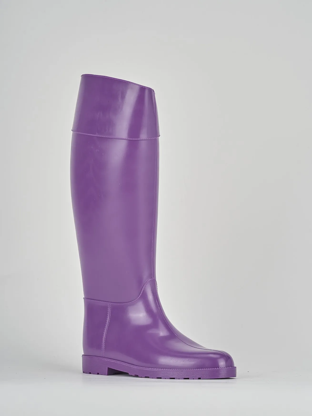 Stivale tacco 2 cm viola gomma