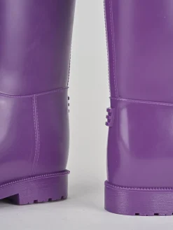 Stivale tacco 2 cm viola gomma