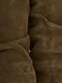 Stivale tacco 2 cm marrone camoscio