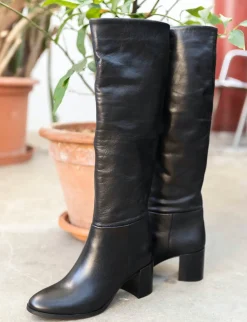 Stivale tacco 5 cm nero