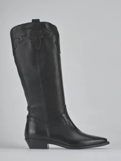 Stivale tacco 3 cm nero pelle