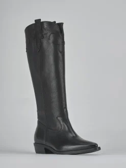 Stivale tacco 3 cm nero pelle