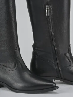 Stivale tacco 3 cm nero pelle