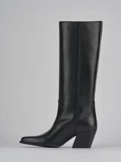 Stivale tacco 7 cm nero pelle