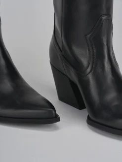 Stivale tacco 7 cm nero pelle