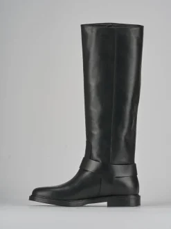 Stivale tacco 2 cm nero pelle