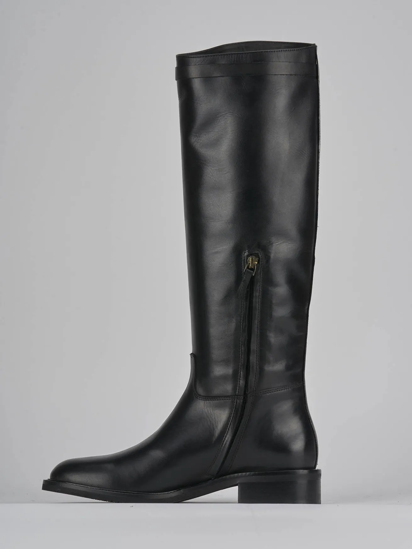 Stivale tacco 3 cm nero pelle