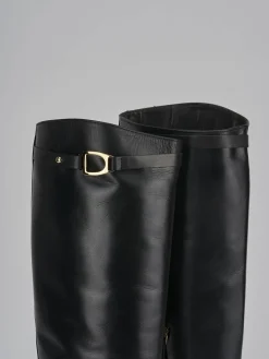 Stivale tacco 3 cm nero pelle