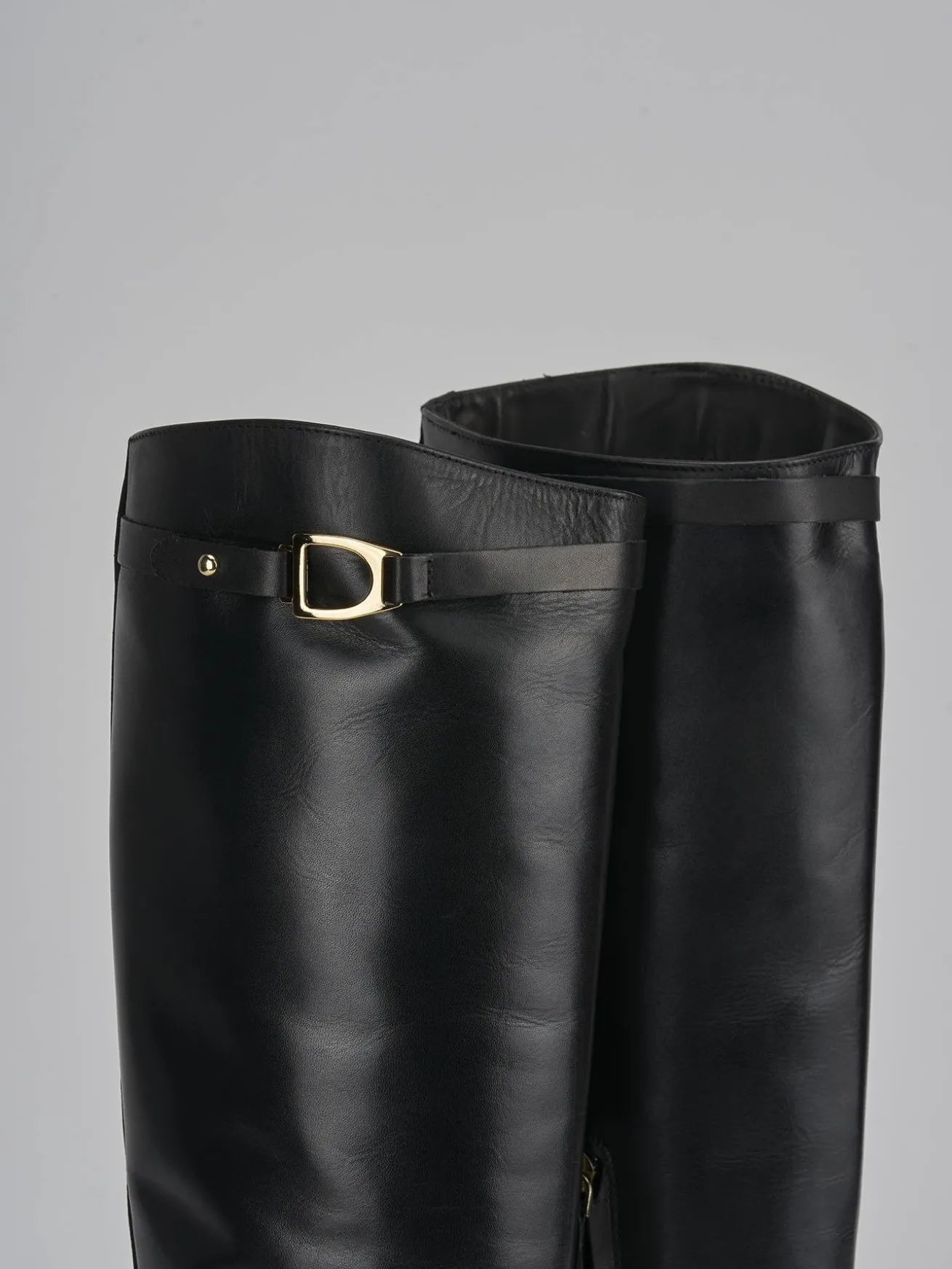 Stivale tacco 3 cm nero pelle