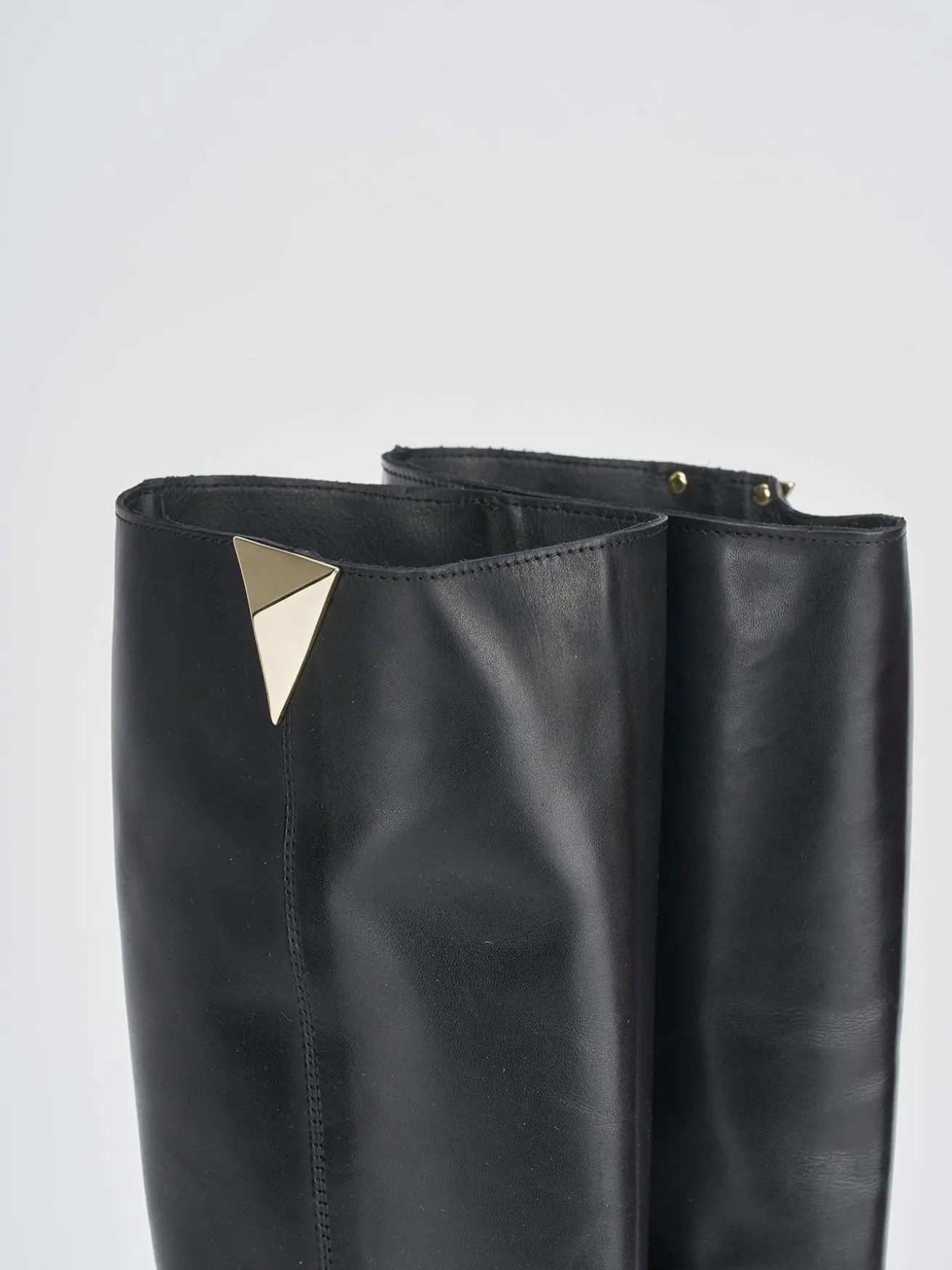 Stivale tacco 1 cm nero pelle