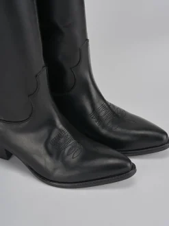 Stivale tacco 5 cm nero pelle