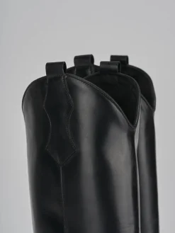 Stivale tacco 5 cm nero pelle