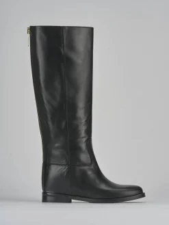 Stivale tacco 2 cm nero pelle