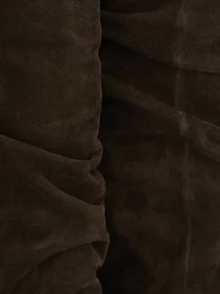 Stivale tacco 2 cm testa camoscio