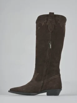 Stivale tacco 3 cm testa camoscio