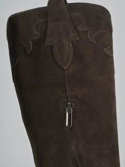 Stivale tacco 3 cm testa camoscio