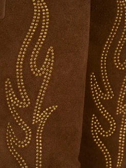 Stivale texano tacco 7 cm marrone camoscio