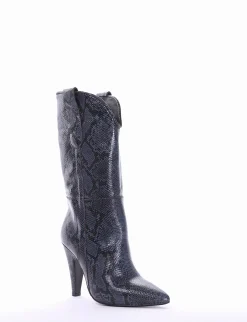 stivale texano tacco 10 cm blu