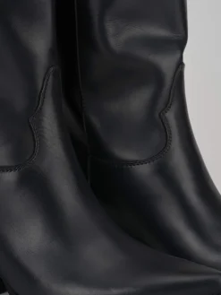 Stivale texano tacco 7 cm nero pelle