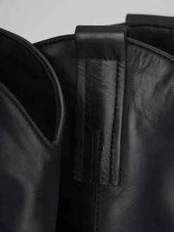 Stivale texano tacco 7 cm nero pelle