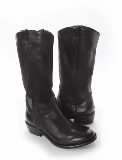 stivale texano tacco 3 cm nero