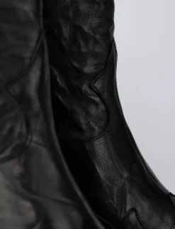 Stivale texano tacco 5 cm nero pelle