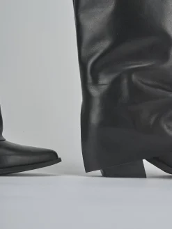 Stivale texano tacco 6 cm nero pelle