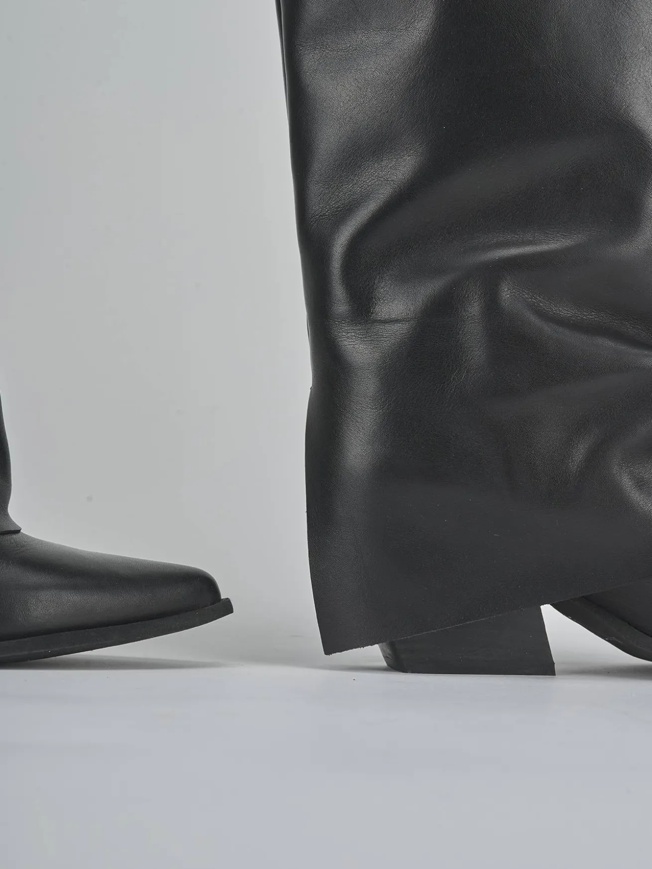 Stivale texano tacco 6 cm nero pelle