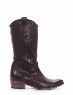 Stivale texano tacco 2 cm cuoio