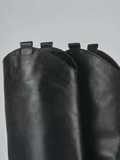 Stivale texano tacco 7 cm nero pelle