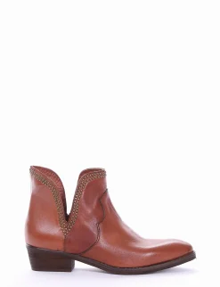 stivale texano tacco 3 cm cuoio